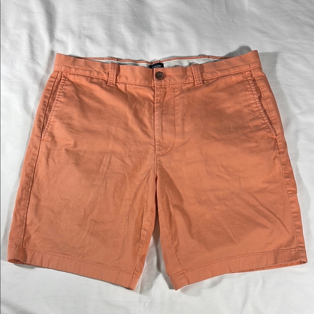 J. Crew Mens Shebert Orange Basic Flat Front 9" I… - image 2